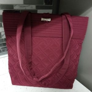 Vera Bradley Burgundy Tote Large Shoulder Bag Purse